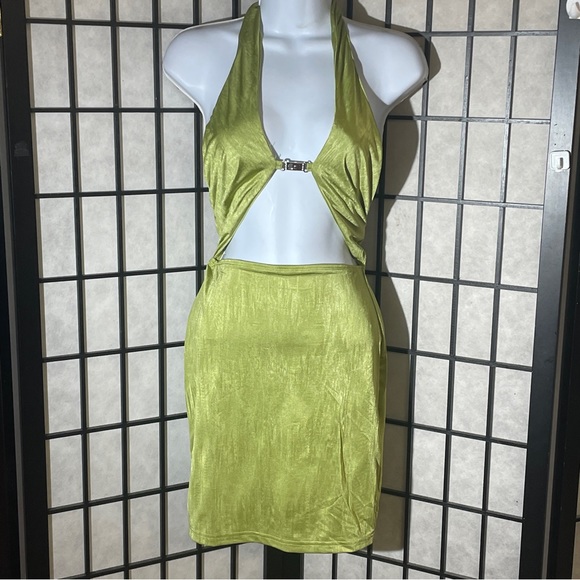 In Love With My Satin Dress Lime Green - 100 Percent Satin No Stretch for Flattering Silhouette